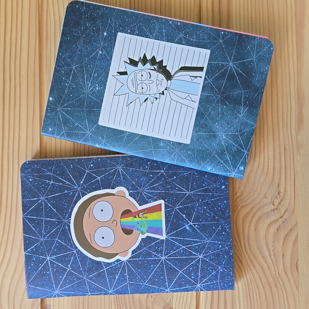 Handmade Rick and Morty Inspired Notebooks Set of 2